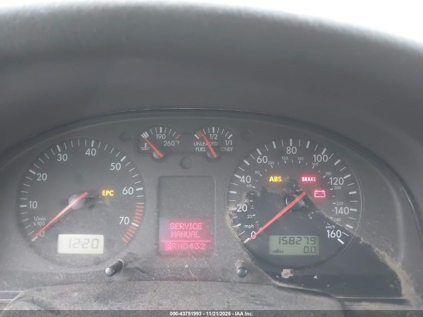 2000 Volkswagen Passat Gls VIN: WVWMA23B8YP162940 Lot: 43751993