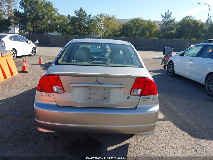 2005 Honda Civic Hybrid VIN: JHMES96685S023973 Lot: 43752033