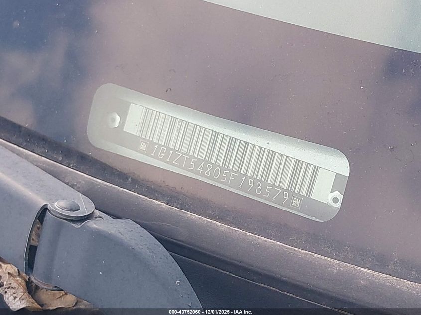 2005 Chevrolet Malibu Ls VIN: 1G1ZT54805F193579 Lot: 43752060