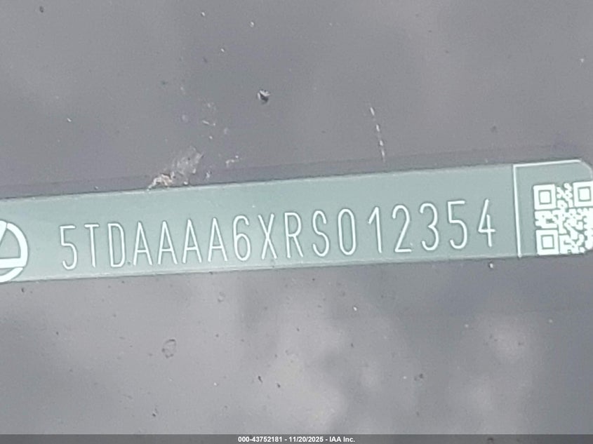 2024 Lexus Tx 350 Premium VIN: 5TDAAAA6XRS012354 Lot: 43752181