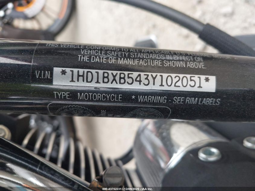 2003 Harley-Davidson Flstfi Anniversary VIN: 1HD1BXB543Y102051 Lot: 43752231