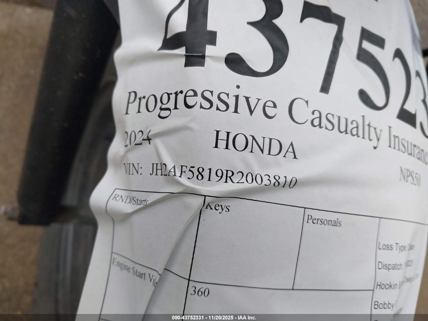 2024 Honda Nps50 VIN: JH2AF5819R2003810 Lot: 43752331