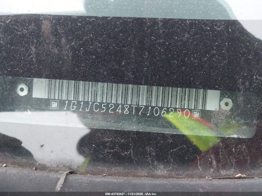 1996 Chevrolet Cavalier VIN: 1G1JC5248T7106290 Lot: 43752427