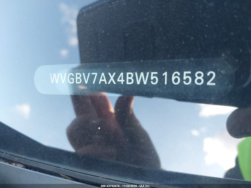 2011 Volkswagen Tiguan Sel VIN: WVGBV7AX4BW516582 Lot: 43752478