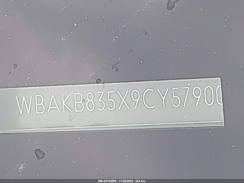 2009 BMW 750Li VIN: WBAKB835X9CY57900 Lot: 43752590