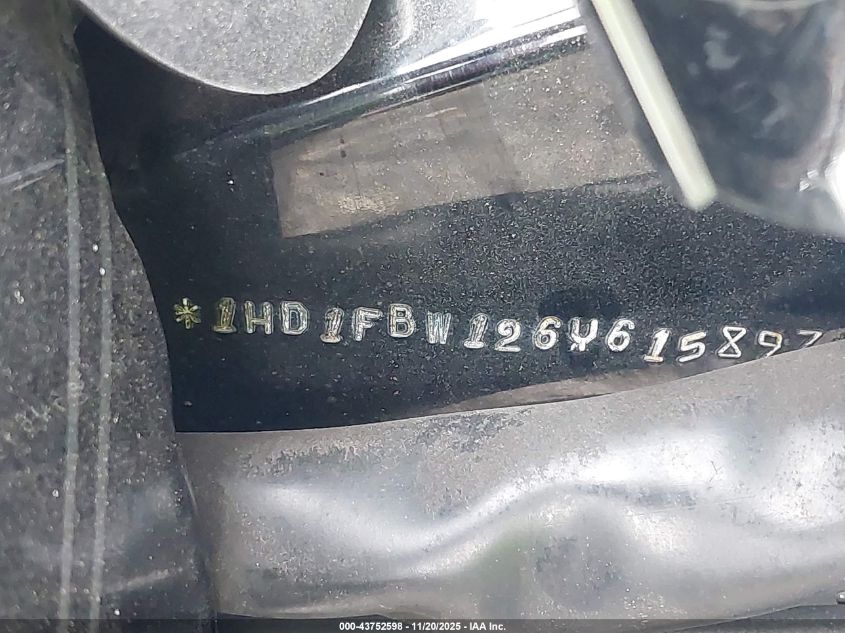 2006 Harley-Davidson Flhri VIN: 1HD1FBW126Y615897 Lot: 43752598
