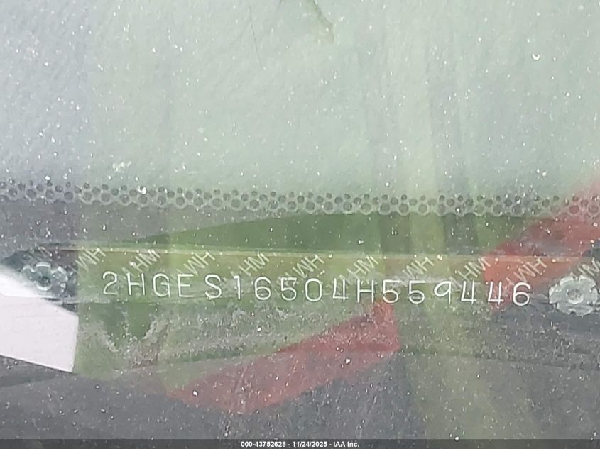 2004 Honda Civic Lx VIN: 2HGES16504H559446 Lot: 43752628