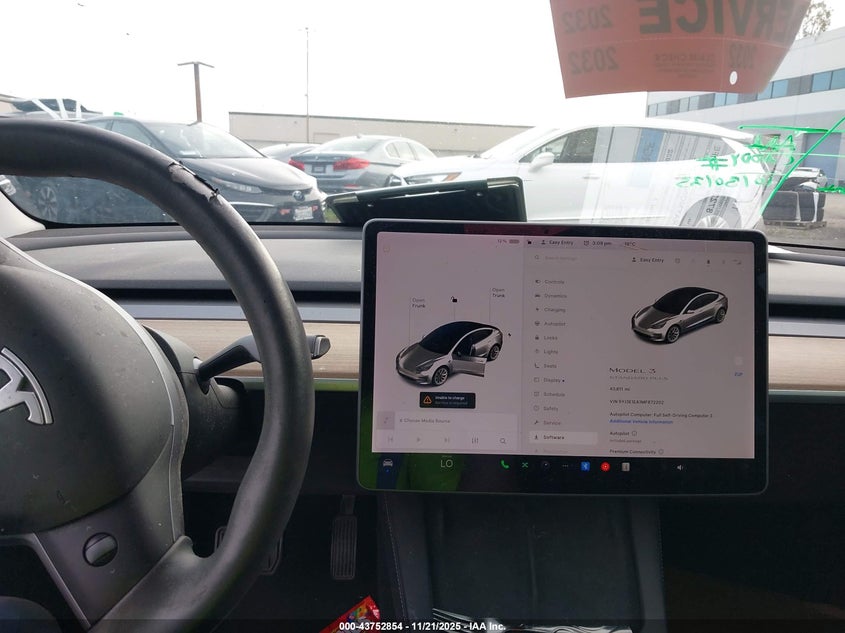 2021 Tesla Model 3 Standard Range Plus Rear-Wheel Drive VIN: 5YJ3E1EA1MF872202 Lot: 43752854