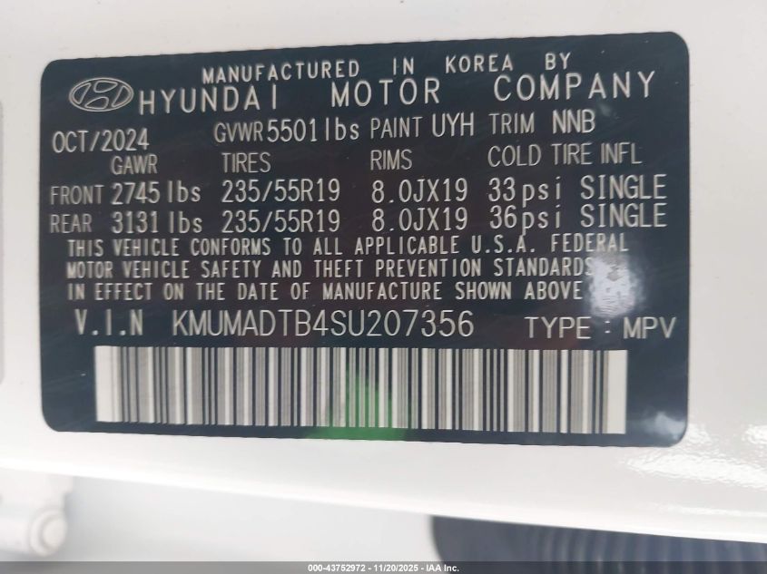 2025 Genesis Gv70 2.5T Awd VIN: KMUMADTB4SU207356 Lot: 43752972