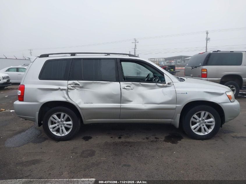 2006 Toyota Highlander Hybrid Limited V6 VIN: JTEEW21A660030440 Lot: 43753266