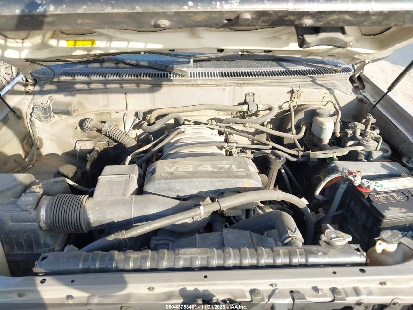 2000 Toyota Tundra Sr5 V8 VIN: 5TBRT3416YS003974 Lot: 43753409