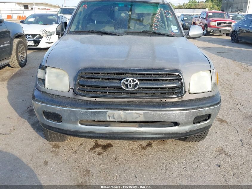 2000 Toyota Tundra Sr5 V8 VIN: 5TBRT3416YS003974 Lot: 43753409