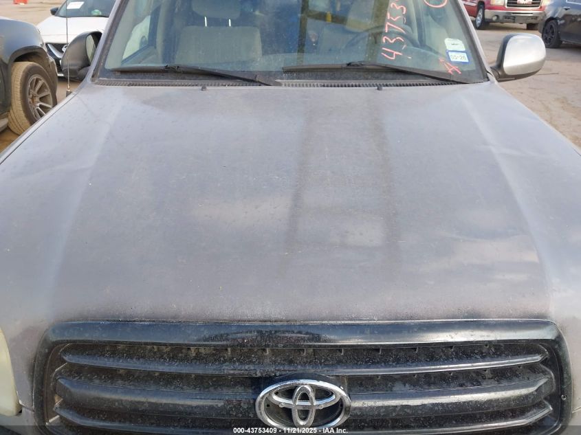 2000 Toyota Tundra Sr5 V8 VIN: 5TBRT3416YS003974 Lot: 43753409
