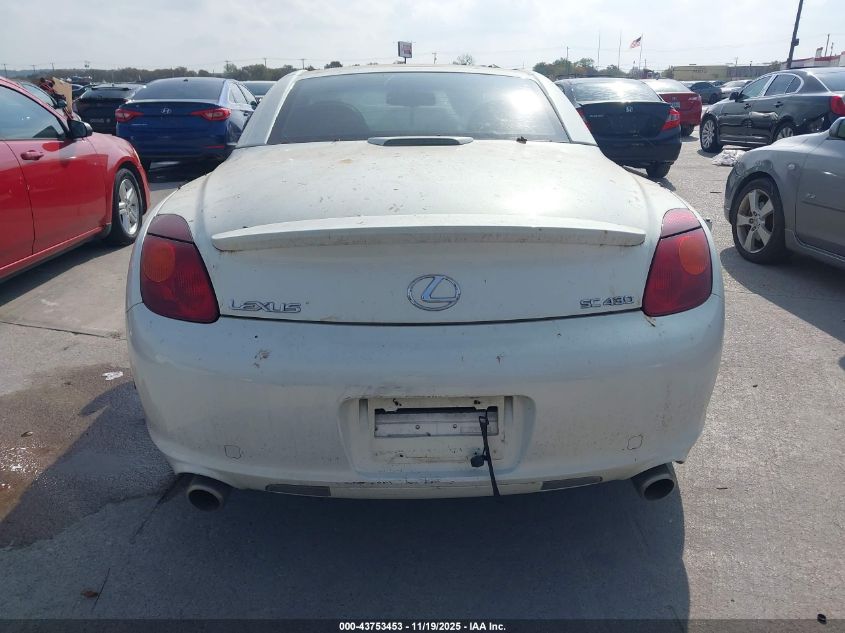 2003 Lexus Sc 430 VIN: JTHFN48Y430039500 Lot: 43753453