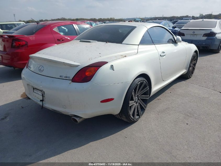 2003 Lexus Sc 430 VIN: JTHFN48Y430039500 Lot: 43753453