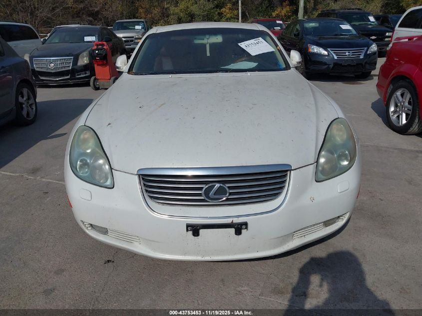 2003 Lexus Sc 430 VIN: JTHFN48Y430039500 Lot: 43753453