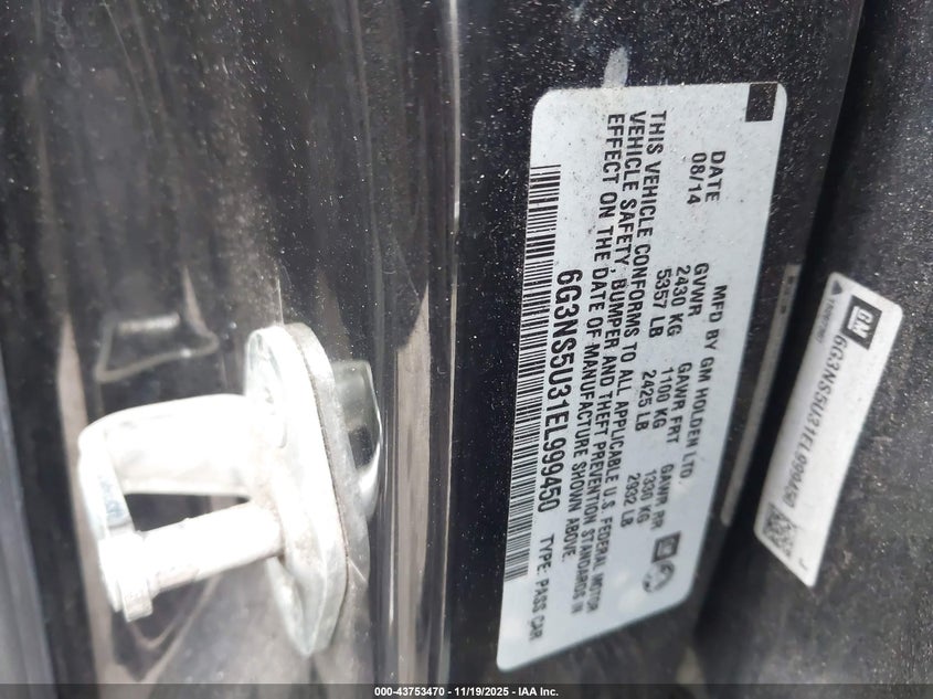 6G3NS5U31EL999450 2014 CHEVROLET CAPRICE photo no. 9