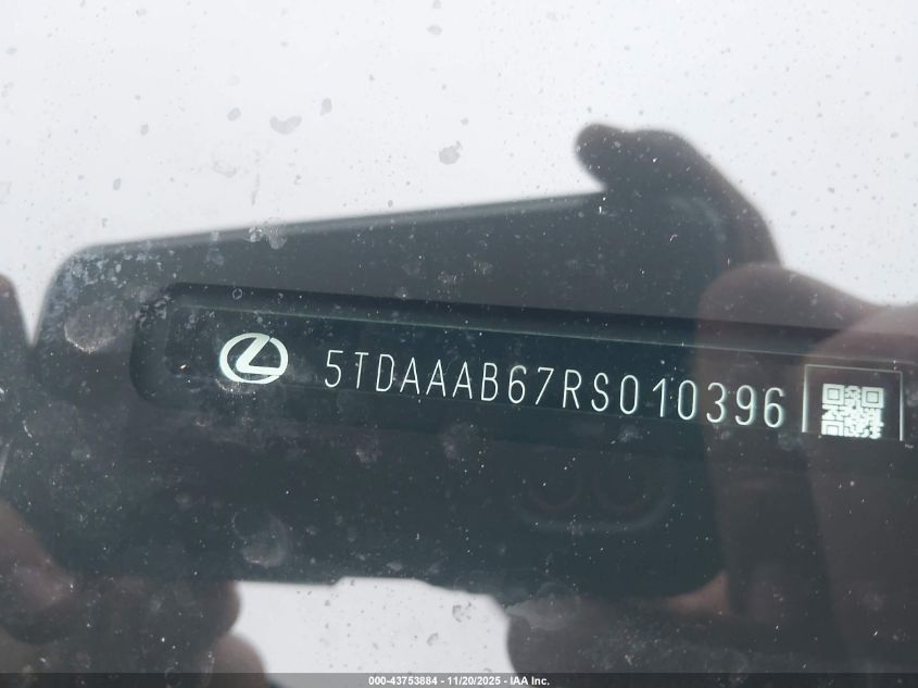 2024 Lexus Tx 350 VIN: 5TDAAAB67RS010396 Lot: 43753884