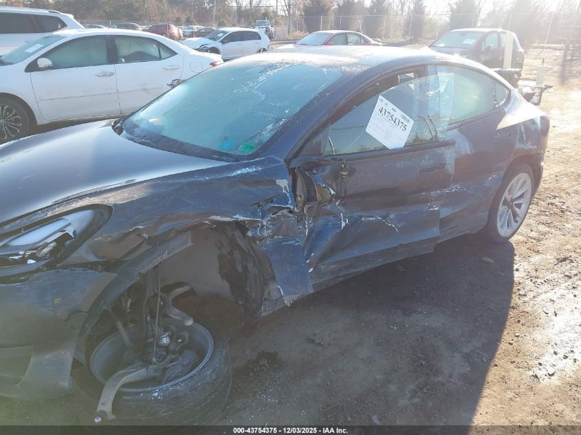 2021 Tesla Model 3 Long Range Dual Motor All-Wheel Drive VIN: 5YJ3E1EB7MF015293 Lot: 43754375