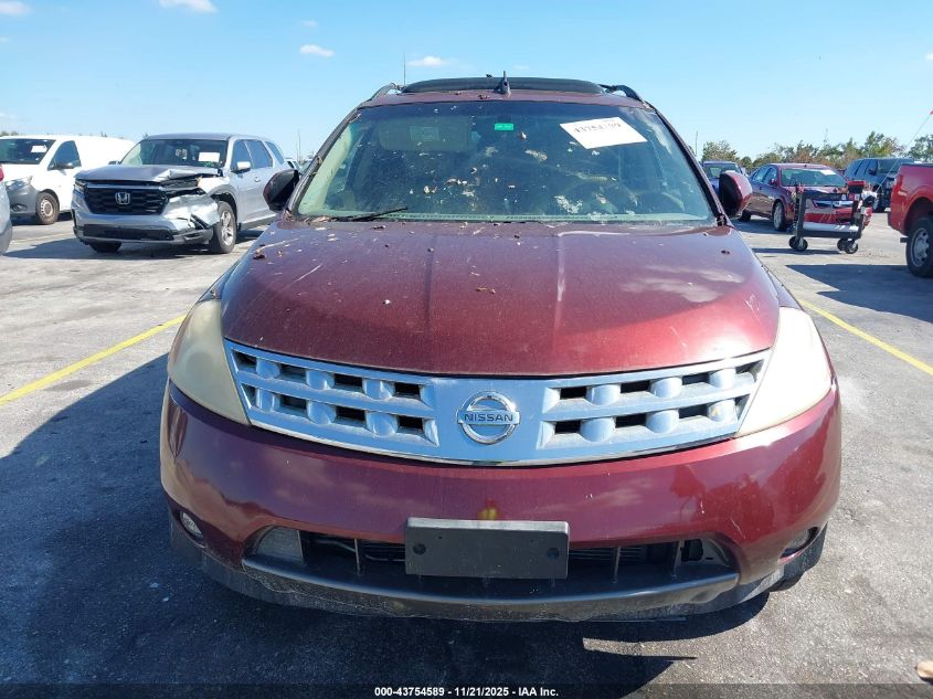 2005 Nissan Murano Sl VIN: JN8AZ08W55W434748 Lot: 43754589