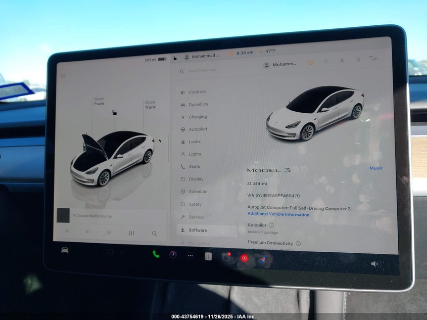 2023 Tesla Model 3 Rear-Wheel Drive VIN: 5YJ3E1EA9PF460470 Lot: 43754619