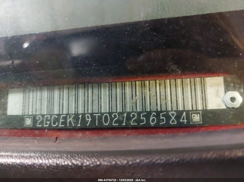 2002 Chevrolet Silverado 1500 Lt VIN: 2GCEK19T021256584 Lot: 43754722