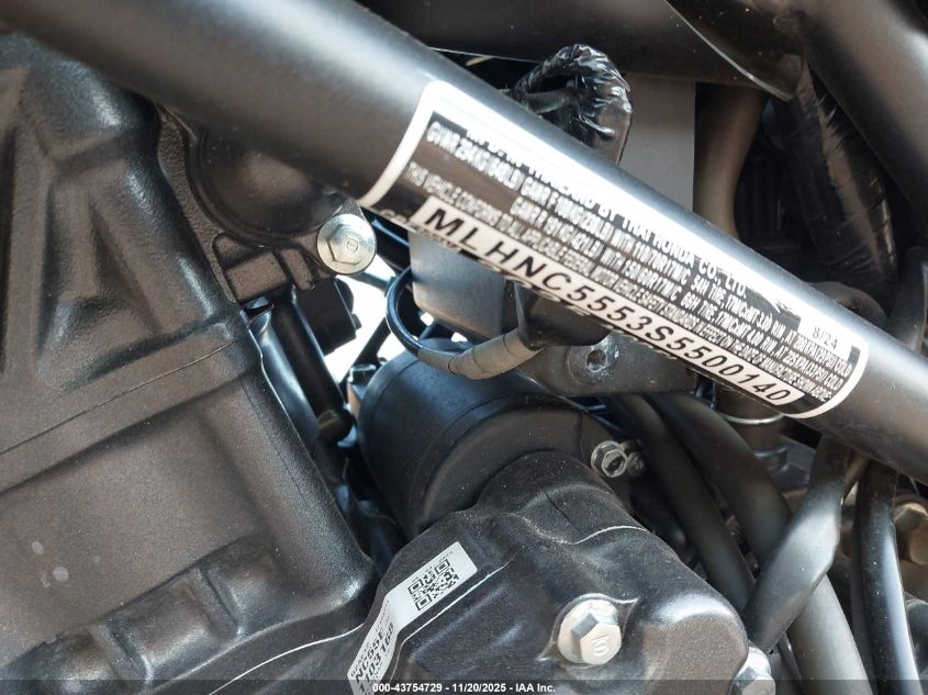 2025 Honda Cbf300 Na VIN: MLHNC5553S5500140 Lot: 43754729