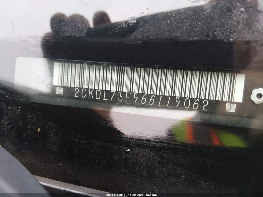 2006 Pontiac Torrent VIN: 2CKDL73F966119062 Lot: 43755016