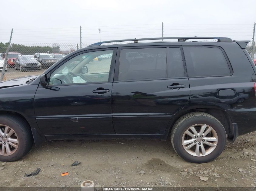 2006 Toyota Highlander Hybrid V6 VIN: JTEEW21AX60018484 Lot: 43755031