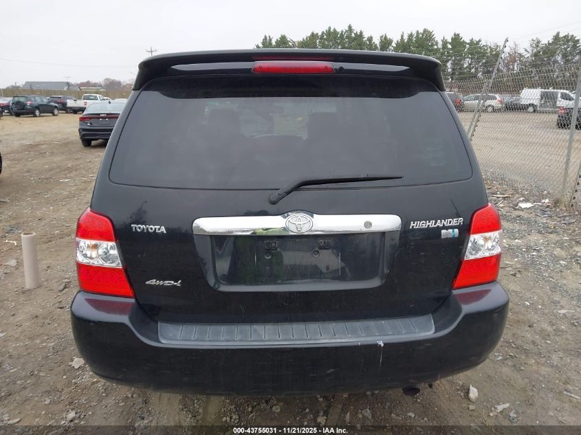 2006 Toyota Highlander Hybrid V6 VIN: JTEEW21AX60018484 Lot: 43755031