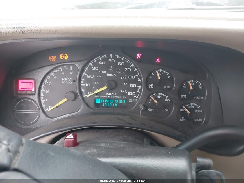 2001 GMC Yukon Sle VIN: 1GKEC13T21J194779 Lot: 43755148