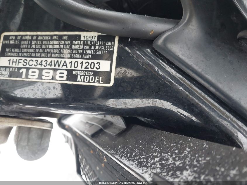 1HFSC3434WA101203 1998 HONDA GL photo no. 10