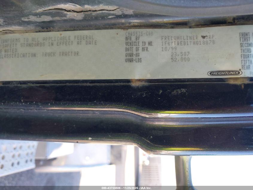 2000 Freightliner Medium Conventional Fl112 VIN: 1FUYTWEB1YHG18878 Lot: 43755506