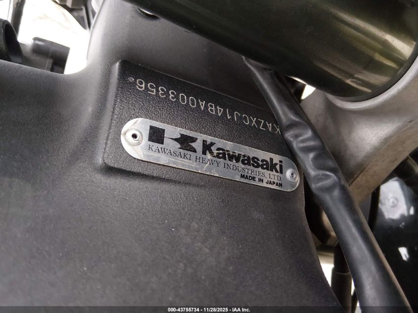 2011 Kawasaki Zx1000 J VIN: JKAZXCJ14BA003356 Lot: 43755734