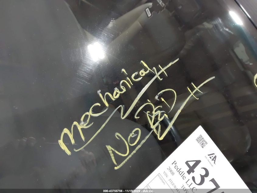 2008 Toyota Highlander Hybrid Limited VIN: JTEEW44A382018647 Lot: 43755756