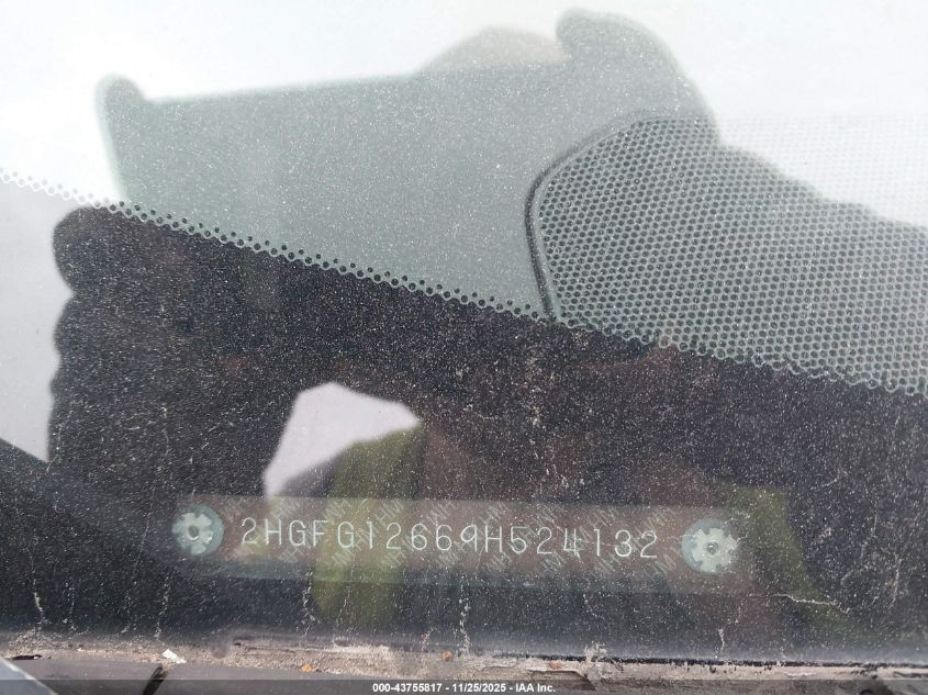 2009 Honda Civic Lx VIN: 2HGFG12669H524132 Lot: 43755817