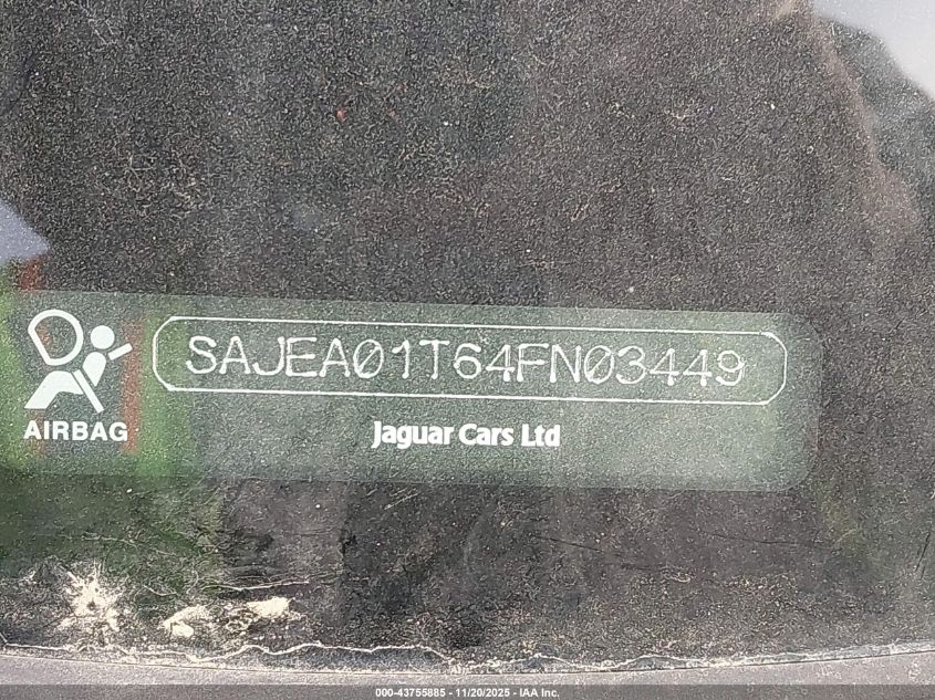 2004 Jaguar S-Type 3.0L V6 VIN: SAJEA01T64FN03449 Lot: 43755885