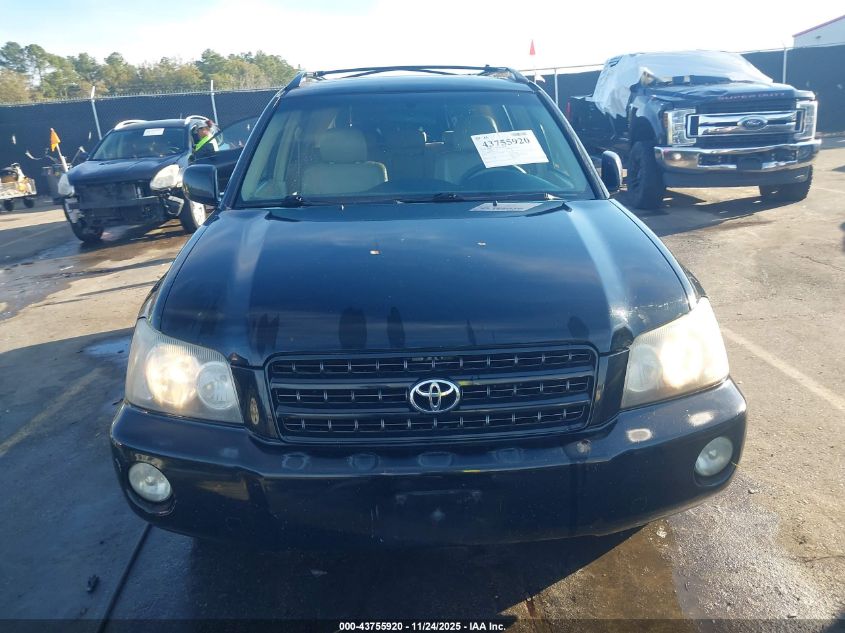 2003 Toyota Highlander Limited V6 VIN: JTEHF21A030121003 Lot: 43755920