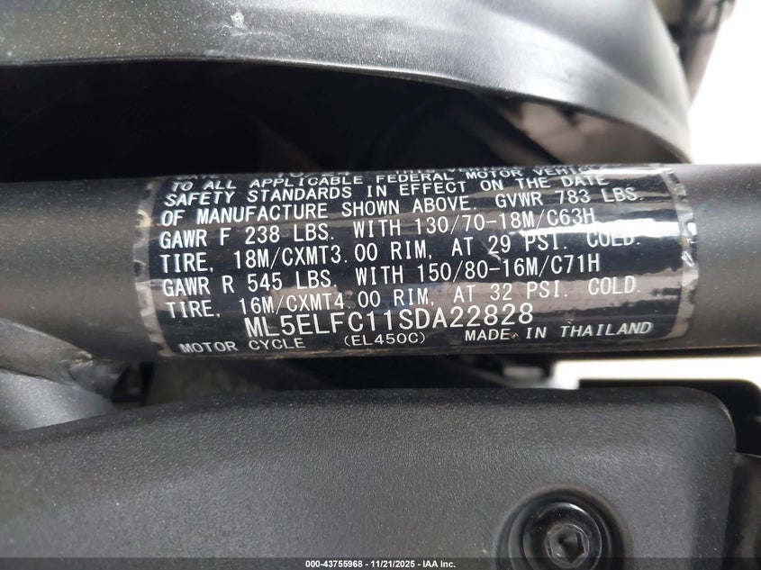2025 Kawasaki El450 C VIN: ML5ELFC11SDA22828 Lot: 43755968