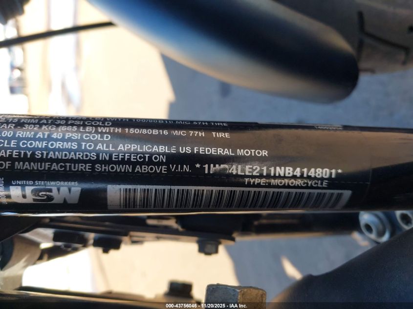 2022 Harley-Davidson Xl883 N VIN: 1HD4LE211NB414801 Lot: 43756046