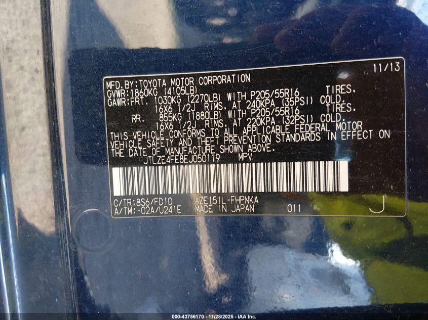 2014 Scion Xb VIN: JTLZE4FE8EJ050119 Lot: 43756170