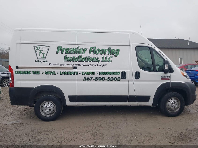 2019 Ram Promaster 2500 High Roof 136 Wb VIN: 3C6TRVCG6KE539555 Lot: 43756565