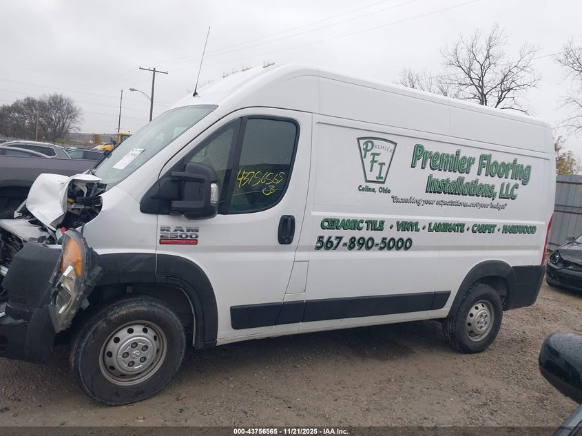 2019 Ram Promaster 2500 High Roof 136 Wb VIN: 3C6TRVCG6KE539555 Lot: 43756565