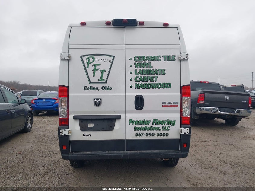 2019 Ram Promaster 2500 High Roof 136 Wb VIN: 3C6TRVCG6KE539555 Lot: 43756565