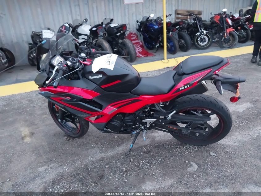 2025 Kawasaki Ex500 A/B VIN: ML5EXGJ10SDA72567 Lot: 43756757