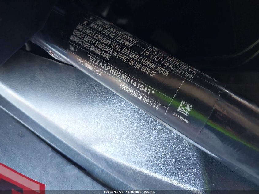 2021 Polaris Slingshot Sl VIN: 57XAAPHD2M8141541 Lot: 43756779