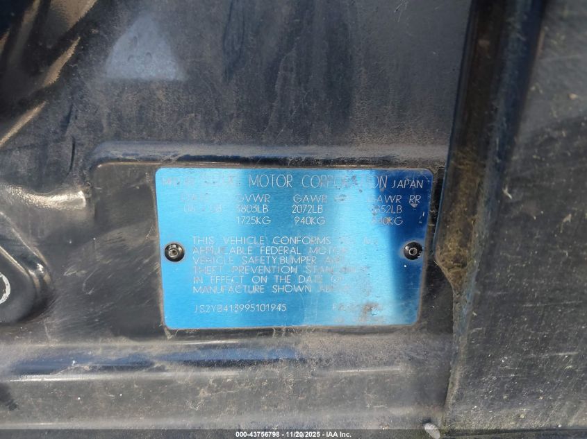 2009 Suzuki Sx4 Technology VIN: JS2YB413995101945 Lot: 43756798