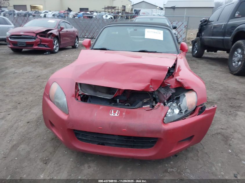 2003 Honda S2000 VIN: JHMAP114X3T000239 Lot: 43756918