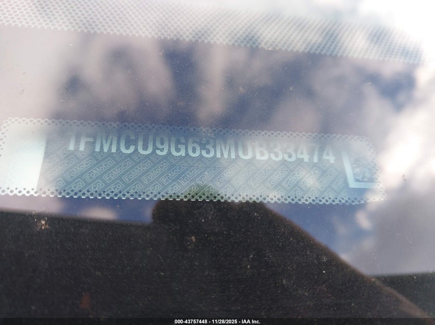 2021 Ford Escape Se VIN: 1FMCU9G63MUB33474 Lot: 43757448