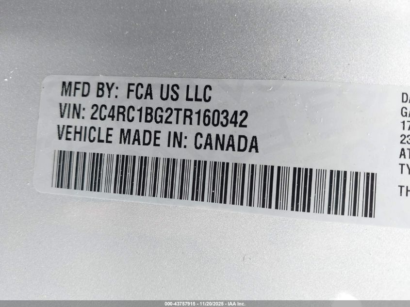 2026 Chrysler Pacifica - 2C4RC1BG2TR160342